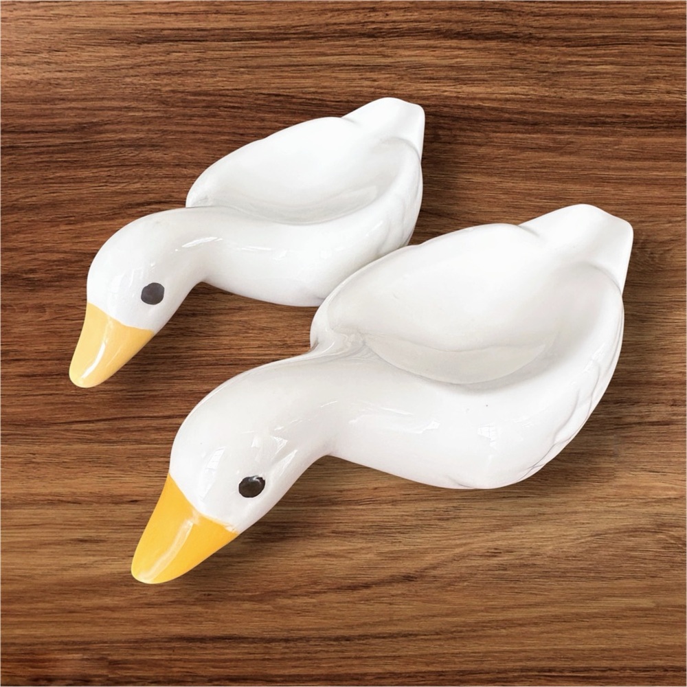 Duck, Duck… Soap? Set of 2 Vintage handmade ceramic soap dish/small spoon rest